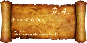 Psenkó Aléna névjegykártya