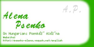 alena psenko business card